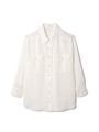 ポワエールツイルシャツブラウス/ホワイト(030)