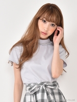 レースフリルネックTOPS/オフホワイト