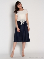 異素材使いドッキングワンピース/カーキ