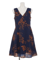 Deep VフラワーフレアOP/NVY