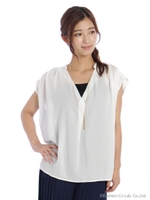 異素材使いネックレス付プルオーバーA/コイアオ