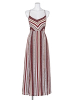 【ANAP】柄スリット入りロングワンピース/ブラック(027)