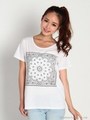 バンダナ柄Tシャツ/オフホワイト