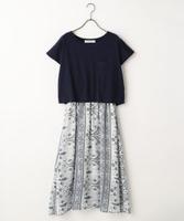 ペイズリー柄ドッキングマキシワンピース