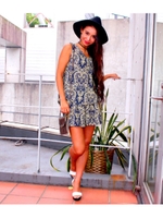 【LATINA】アラベスク柄リゾートショートパンツ/BK