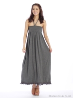 裾フリンジベアマキシワンピース/コイハイ