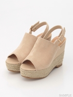 【REZOY】ジュートウェッジバックベルト厚底サンダル/ブラックスエード