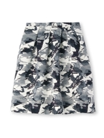 [L]フラワープリントプリーツスカート/ブラック(119)