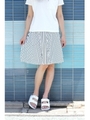 【WEB限定SALE 9/16 18:00?9/26 10:00】【AZUL by moussy】ダブルストライプバックZIPミモレスカート/柄WHT