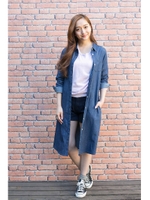 【8/15までWEB限定セール】【AZUL by moussy】テンセルデニムマキシ長袖シャツワンピース/Non Wash