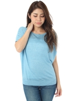 【AZUL ENCANTO】麻MIXドルマンプルオーバー/L/PNK