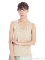 【OUTLET】ドルマンドットプリントタンクトップ/ベージュ