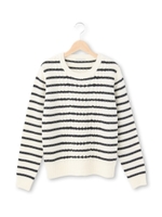 ケーブル変わり編みニット/ホワイト(302)