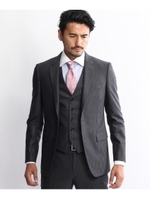 シャイニーヘリンボン シングルジャケット/ブルー系(094)