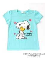 スヌーピー&ウッドストック Tシャツ/ライトグリーン(021)