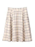 チェックフレアスカート【セットアップ対応】/オフホワイト