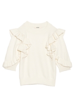 デザインフリルニットプルオーバー/BLK