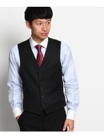 ドーメル84 シャドーストライプドレスベスト/ブラック(019)