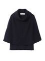 ノースリーブニット付ポンチョ/ネイビー