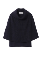 ノースリーブニット付ポンチョ/ネイビー
