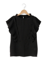 プリーツフリルブラウス/サックス(090)