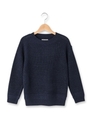 ミドルゲージ綿混ニット/ネイビー(093)