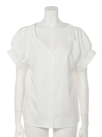 袖タック抜け衿シャツ/アイボリー