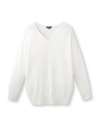 [S]VネックBIGシルエットニット/ホワイト系(002)