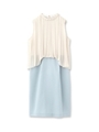 【別注】calian プリーツワンピース/ライトブルー(591)