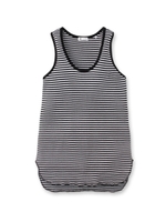 ワッフルロングタンクトップ/ブラック(319)