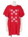 CARD OF CANDY FRILL SLEEVE ONE-PIECE/RED