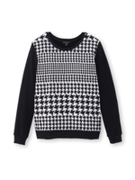 [L]千鳥グラデーションニット/ブラック(519)