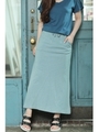 【AZUL by moussy】30/-Cスラブ天竺マキシスカート/L/BLK