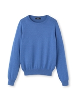 カラークルーネックニット/ブルー(092)