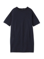 コットン半袖タイトワンピース/ネイビー(093)
