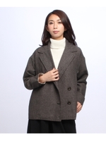 へリンボンゆるジャケット/ブラック(019)