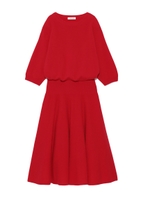 ウールカシミヤフレアーワンピース/BLK