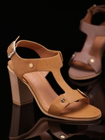 Ｆレザーストラップサンダル/ブラック