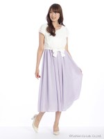 セットアップ風衿ぐりスカラップマキシOP　2/サックス