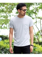 撚り杢天竺 ポケットTシャツ/ブルー(892)