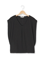 梨地タックVネックプルオーバー/ダークオリーブ(029)