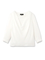 [L]フロントドレープブラウス/ホワイト(002)