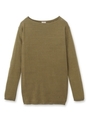ボートネックリネンニット/カーキ(027)