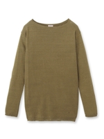 ボートネックリネンニット/カーキ(027)