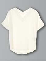 VネックルーズTシャツ/オフホワイト
