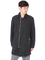 【AZUL by moussy】CVC起毛ファスナーロングジャケット/BLK