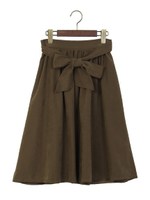 C・サッシュ付ピーチミディ/SK/キャメル