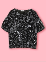 【Junior】イラストチューリップスリーブプルオーバー/オフホワイト