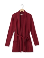 リブロングポケ付きニットカーディガン/ライトベージュ(351)