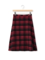 起毛チェックスカート/レッド(222)